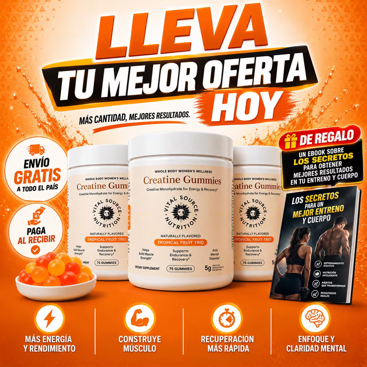CREATINA GUMMIES TROPICAL VITAL SOURCE