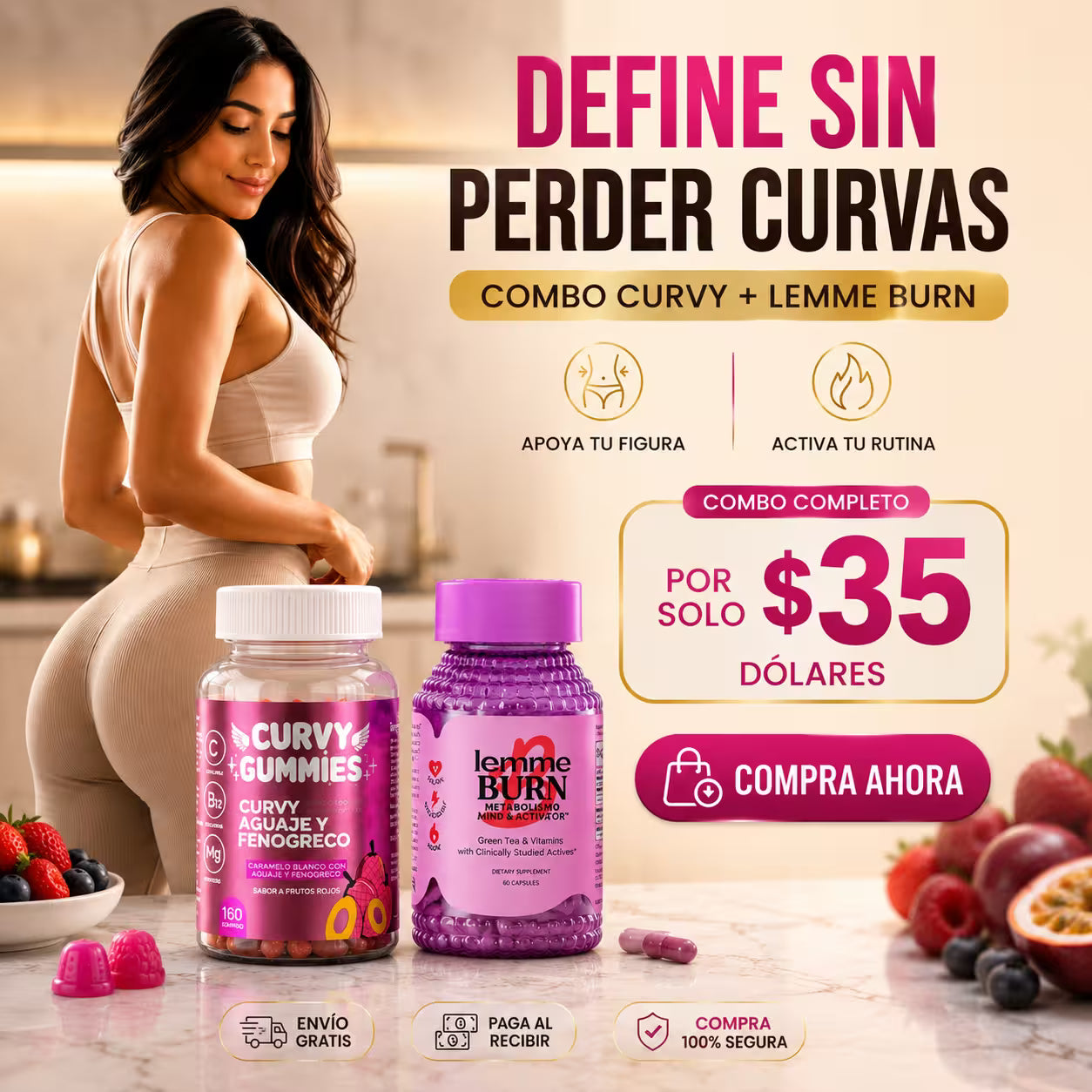 COMBO CURVYS +LEMME BURN-Activa tu metabolismo y potencia tus curvas