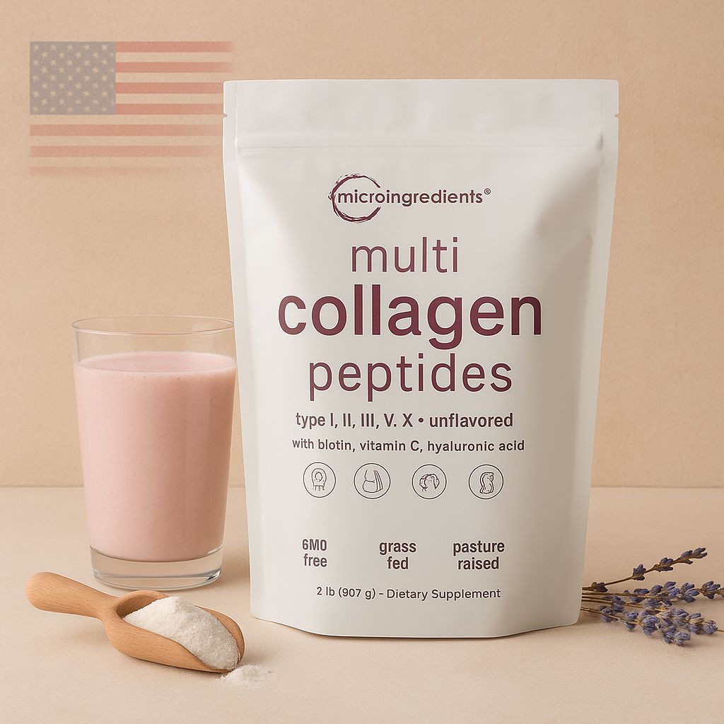 MULTICOLLAGEN PEPTIDE AMERICANO 2 LB - Biotina, Vitamina C y Acido hialurónico