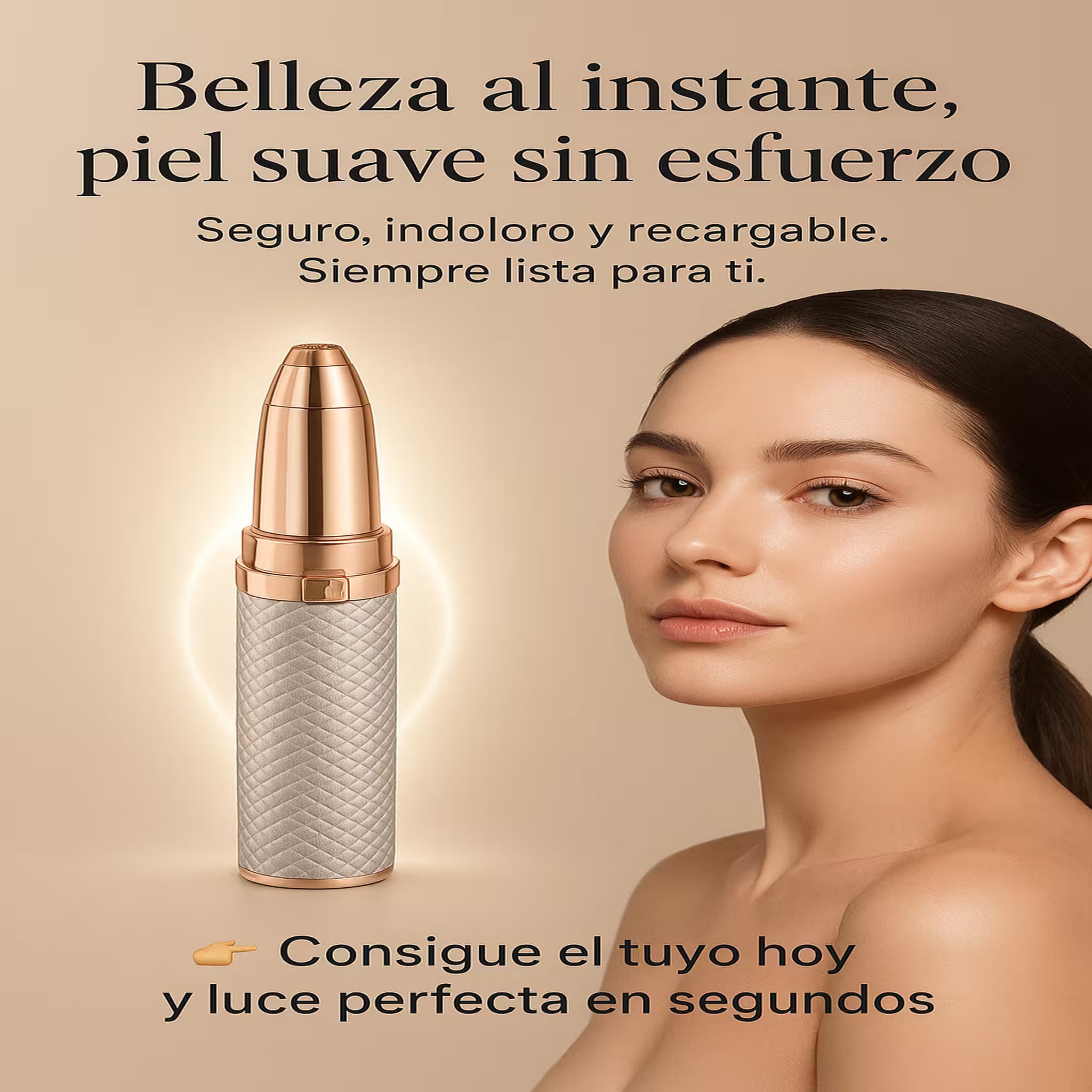DEPILADORA FACIAL RECARGABLE – Indolora y con Luz LED